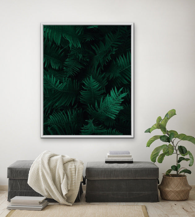 Ferny Fingers - Green Plant Fern Foliage Nature Art Print Canvas Wall Art, Wall Art, Ozark Home 