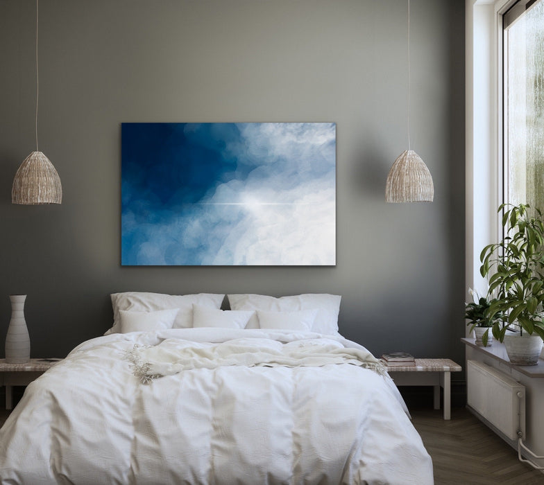 Follow The Light - Blue Cloud Abstract Wall Art Print on Canvas, Wall Art, Ozark Home 