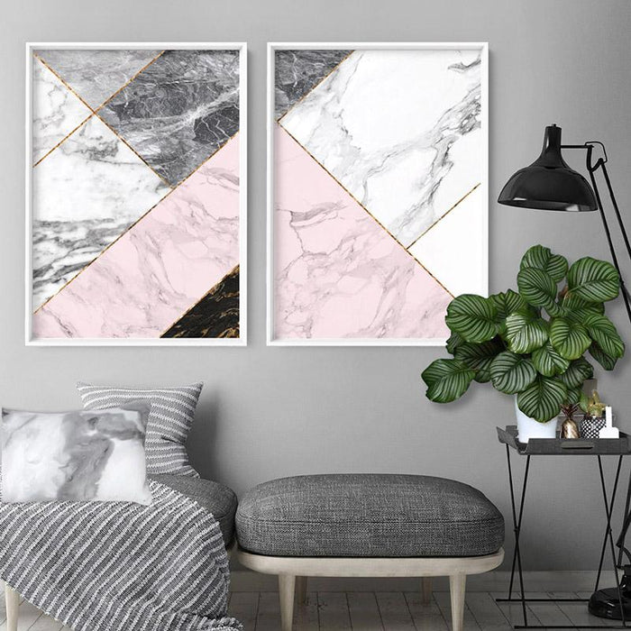 Geometric Marble Slices I - Art Print - Ozark Home