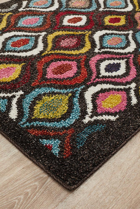 Gocek Multicoloured Swirl Pattern Contemporary Runner Rug, Rugs, Ozark Home 