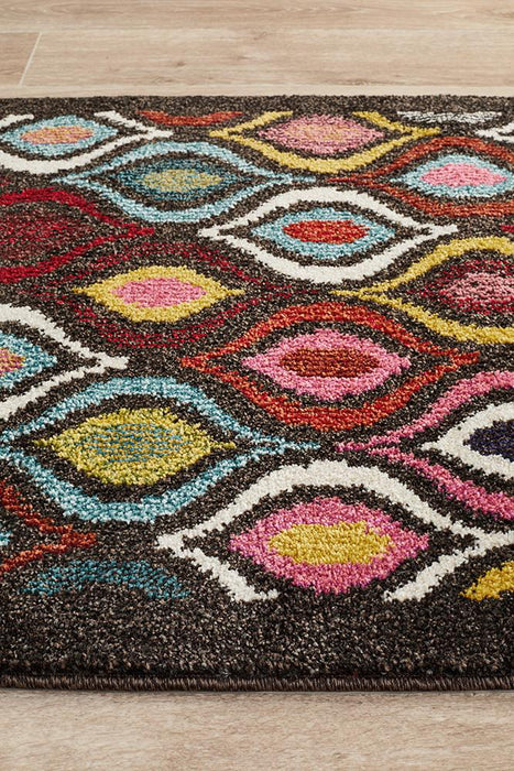 Gocek Multicoloured Swirl Pattern Contemporary Runner Rug, Rugs, Ozark Home 