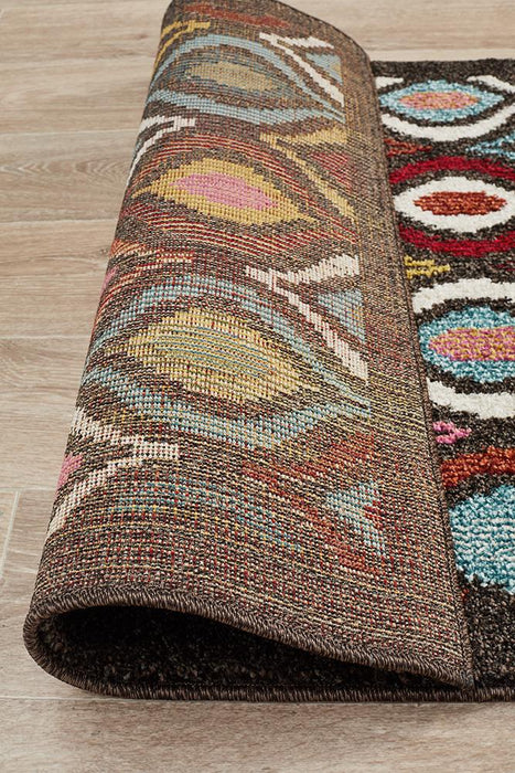 Gocek Multicoloured Swirl Pattern Contemporary Runner Rug, Rugs, Ozark Home 