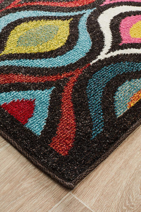 Gocek Multicoloured Swirl Pattern Contemporary Rug, Rugs, Ozark Home 