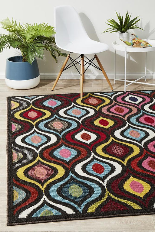 Gocek Multicoloured Swirl Pattern Contemporary Rug, Rugs, Ozark Home 