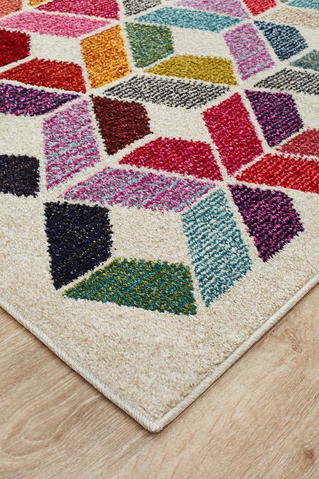 Gocek Multicoloured Geometric Diamond Contemporary Runner Rug, Rugs, Ozark Home 