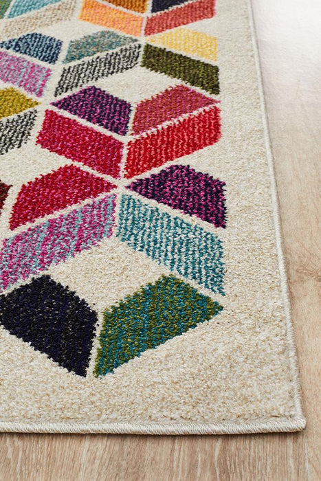 Gocek Multicoloured Geometric Diamond Contemporary Runner Rug, Rugs, Ozark Home 