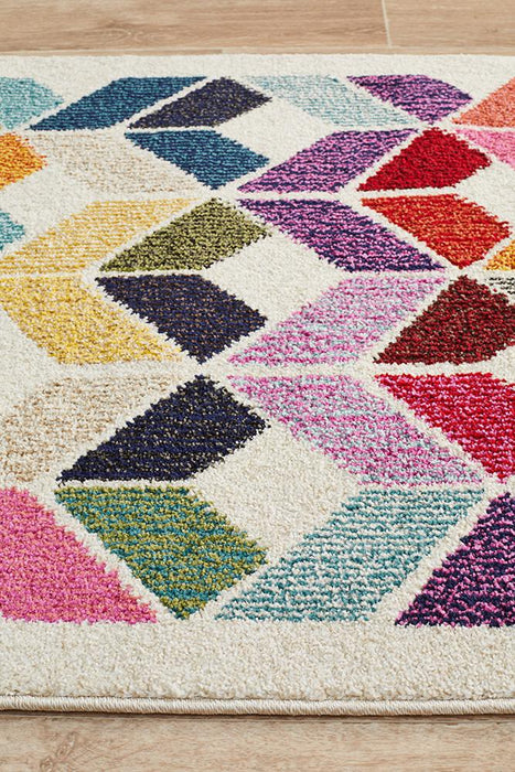 Gocek Multicoloured Geometric Diamond Contemporary Runner Rug, Rugs, Ozark Home 