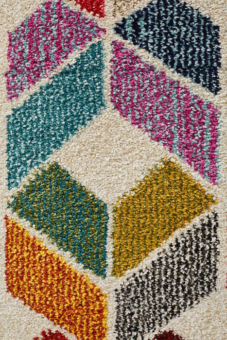 Gocek Multicoloured Geometric Diamond Contemporary Runner Rug, Rugs, Ozark Home 