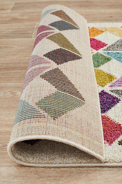 Gocek Multicoloured Geometric Diamond Contemporary Runner Rug, Rugs, Ozark Home 