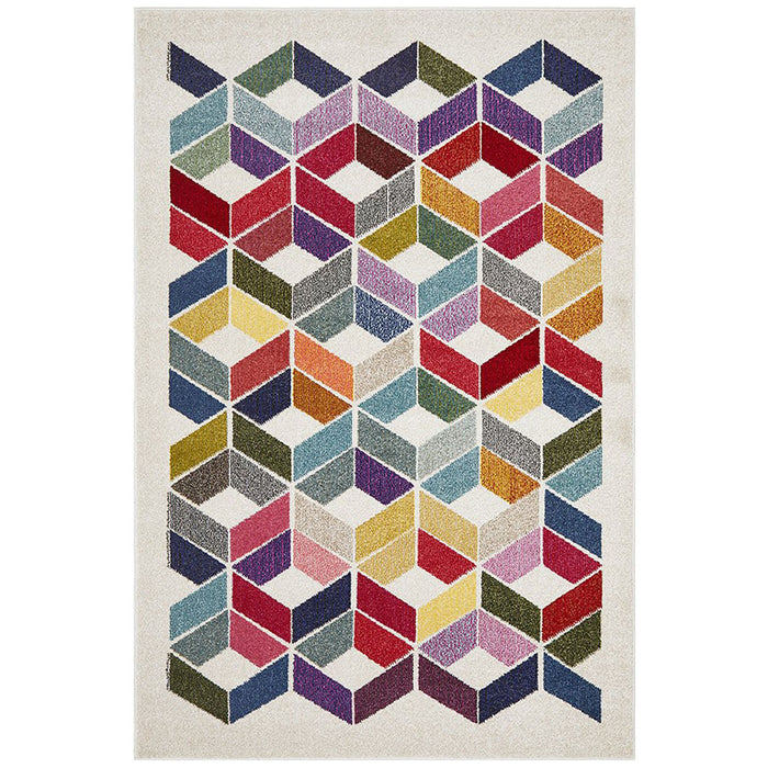 Gocek Multicoloured Geometric Diamond Contemporary Rug, Rugs, Ozark Home 