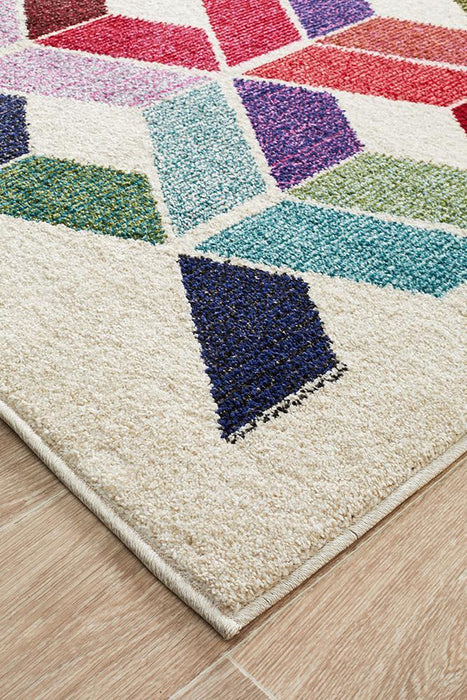 Gocek Multicoloured Geometric Diamond Contemporary Rug, Rugs, Ozark Home 