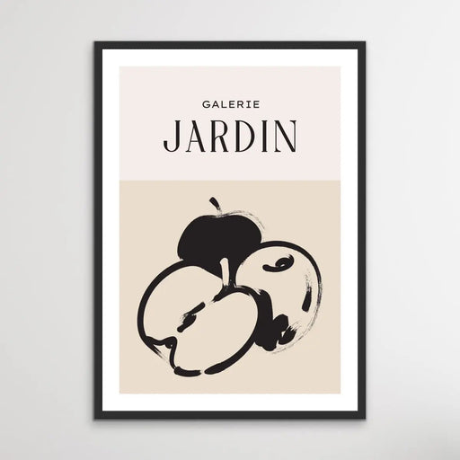 Galerie Jardin - Minimalist Black and White Apple Line Drawing Classic Art Print, Wall Art, Ozark Home 