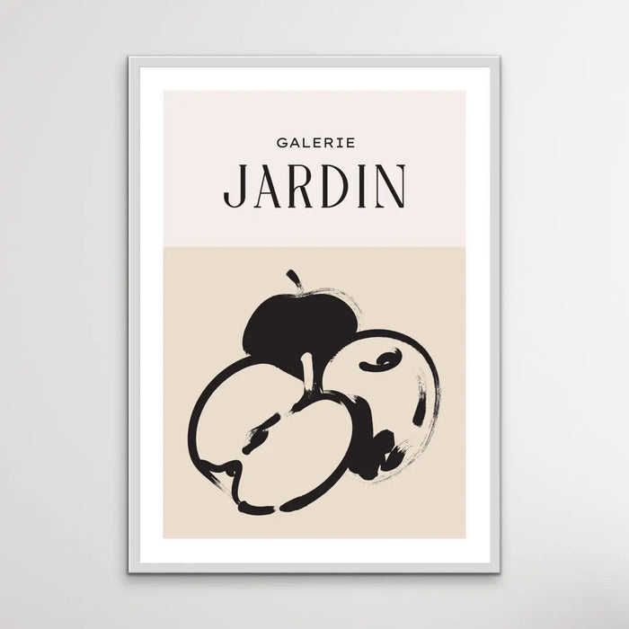 Galerie Jardin - Minimalist Black and White Apple Line Drawing Classic Art Print, Wall Art, Ozark Home 