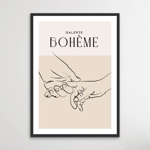 Gallerie Boheme Childs Hand -  Minimalist Black and White Holding Hands Classic Art Print, Wall Art, Ozark Home 