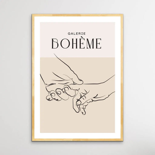 Gallerie Boheme Childs Hand -  Minimalist Black and White Holding Hands Classic Art Print, Wall Art, Ozark Home 