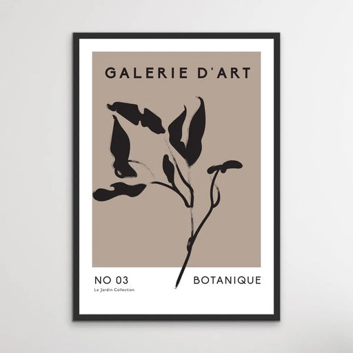 Gallerie Botanique Geometric Print -  Minimalist Black and White Floral Classic Art Print, Wall Art, Ozark Home 