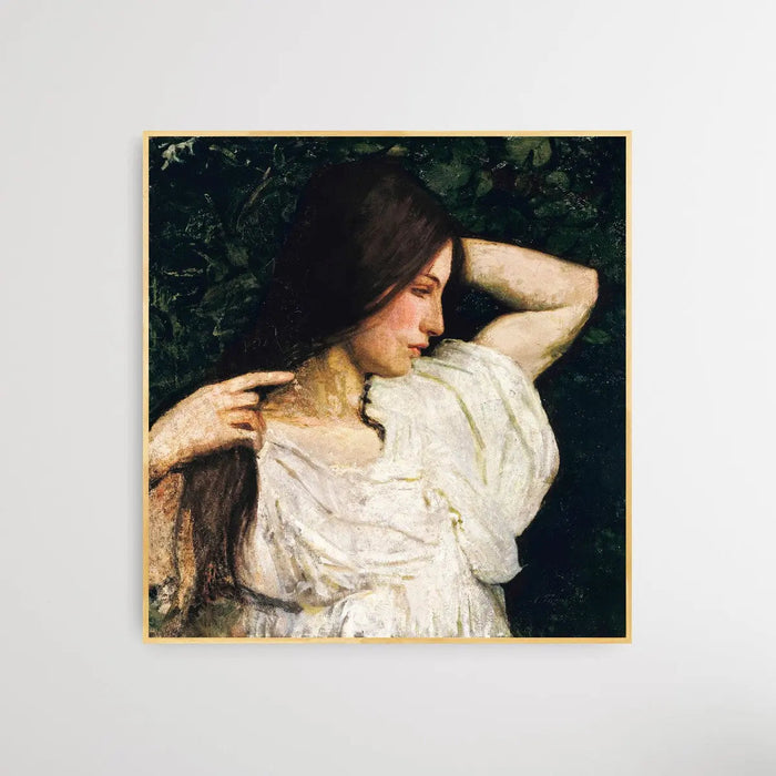 Girl in White - Square Art Print, Wall Art, Ozark Home 