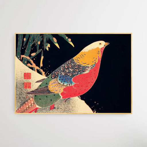 Golden Pheasant in the Snow (ca. 1900) by Ito Jakuchu, Wall Art, Ozark Home 