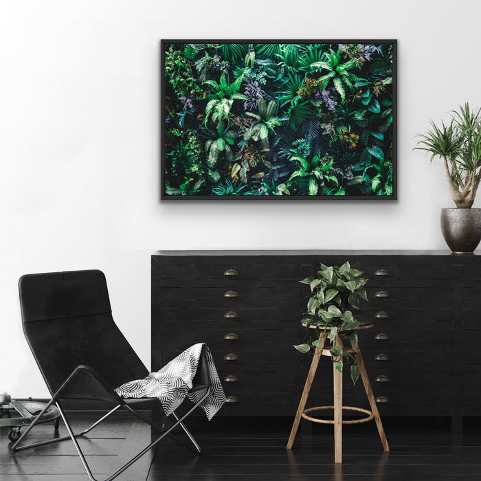 Green Wall - Botanical Nature Stretched Canvas Wall Art Print