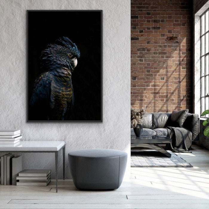 Guardian Black Cockatoo - Art Print Stretched Canvas Wall Art