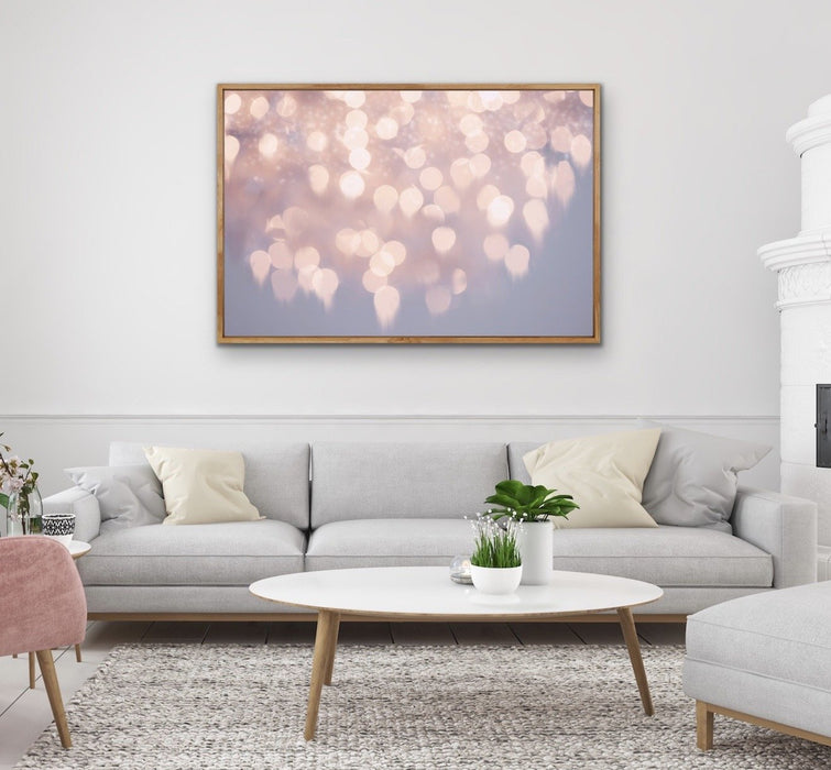 Gutter To The Stars Pink Bokeh Framed Wall Art Canvas Print