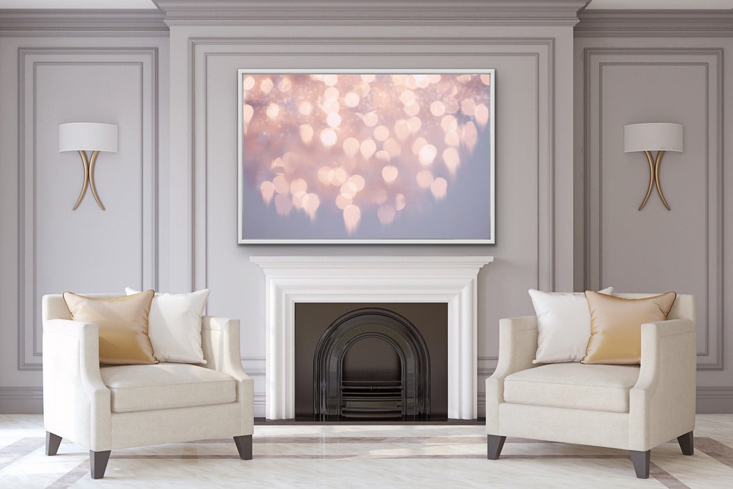 Gutter To The Stars Pink Bokeh Framed Wall Art Canvas Print