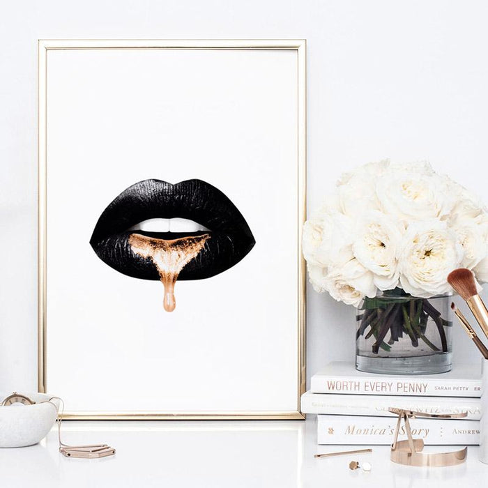 Liquid Gold & Black Lips - Art Print - Ozark Home