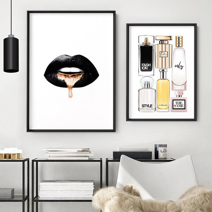 Liquid Gold & Black Lips - Art Print - Ozark Home