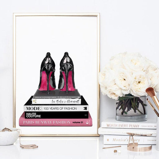 Stiletto Heels on Fashion Books - Art Print - Ozark Home