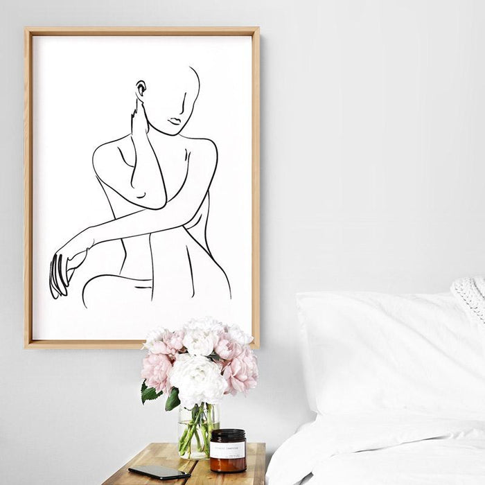 Naked Nude Line Drawing III - Art Print - Ozark Home