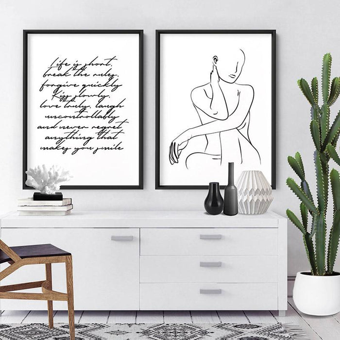 Naked Nude Line Drawing III - Art Print - Ozark Home