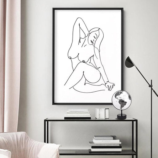 Naked Nude Line Drawing IV - Art Print, Wall Art, Ozark Home 