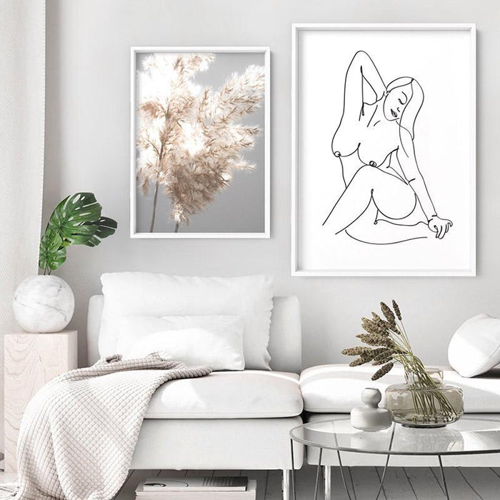 Naked Nude Line Drawing IV - Art Print, Wall Art, Ozark Home 