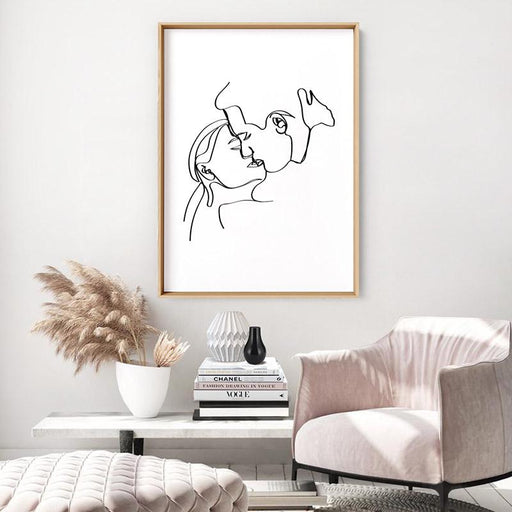 The Kiss Line Drawing - Art Print, Wall Art, Ozark Home 