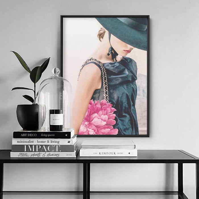 Paris Pose with Floral Handbag - Art Print - Ozark Home