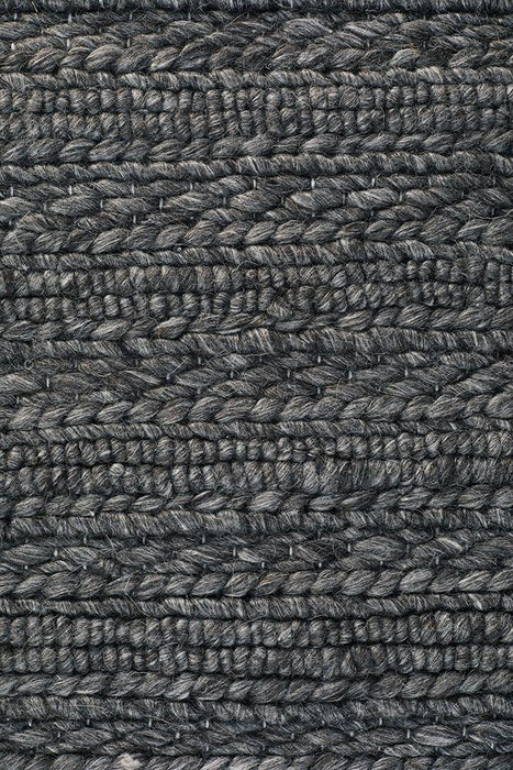 Haldia Charcoal Chunky Knit Wool Rug, Rugs, Ozark Home 