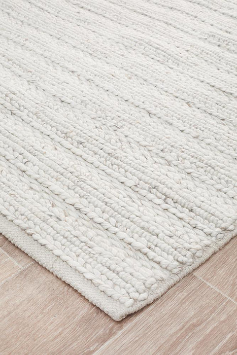 Haldia Ivory Chunky Knit Wool Rug, Rugs, Ozark Home 