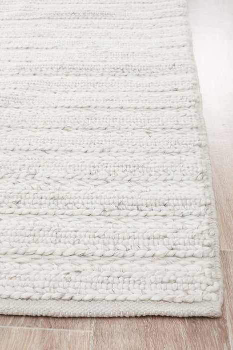 Haldia Ivory Chunky Knit Wool Rug, Rugs, Ozark Home 