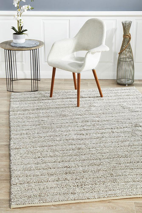 Haldia Natural Chunky Knit Wool Rug, Rugs, Ozark Home 