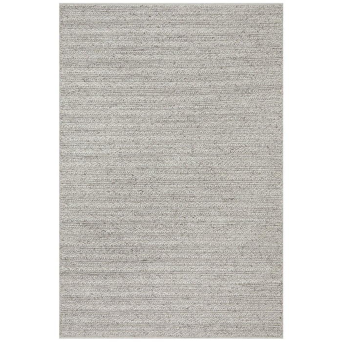 Haldia Silver Chunky Knit Wool Rug, Rugs, Ozark Home 