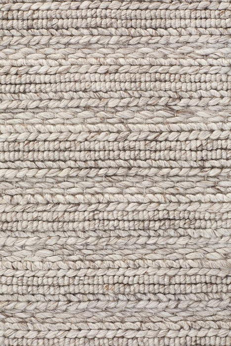 Haldia Silver Chunky Knit Wool Rug, Rugs, Ozark Home 