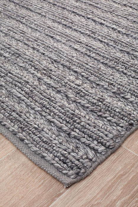 Haldia Steel Chunky Knit Wool Rug, Rugs, Ozark Home 