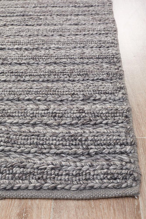 Haldia Steel Chunky Knit Wool Rug, Rugs, Ozark Home 