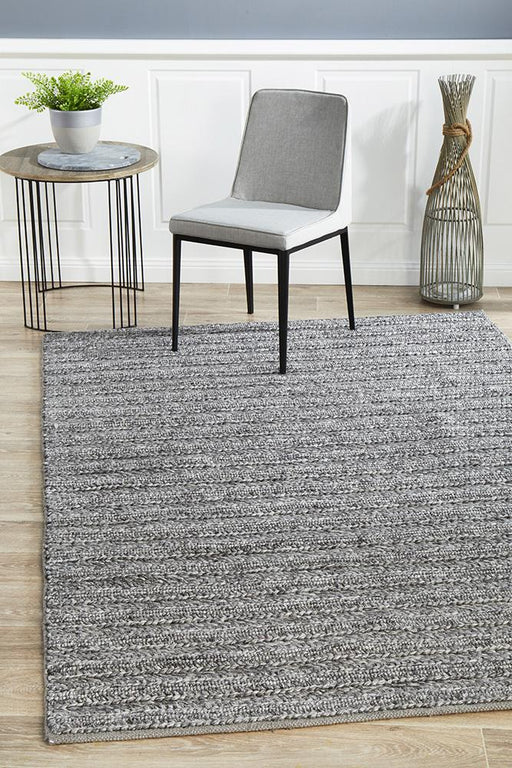 Haldia Steel Chunky Knit Wool Rug, Rugs, Ozark Home 