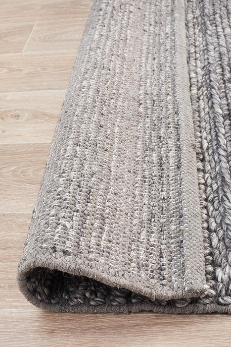 Haldia Steel Chunky Knit Wool Rug, Rugs, Ozark Home 