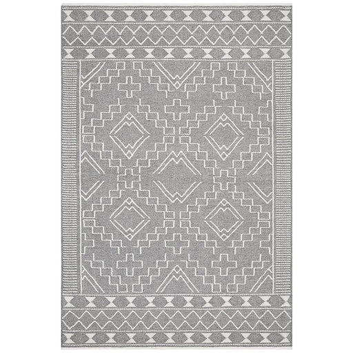 Halol Grey Bohemian Geometric Shape Contemporary Wool Rug, Rugs, Ozark Home 