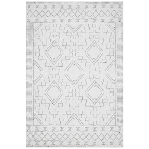 Halol Ivory Bohemian Geometric Shape Contemporary Wool Rug, Rugs, Ozark Home 