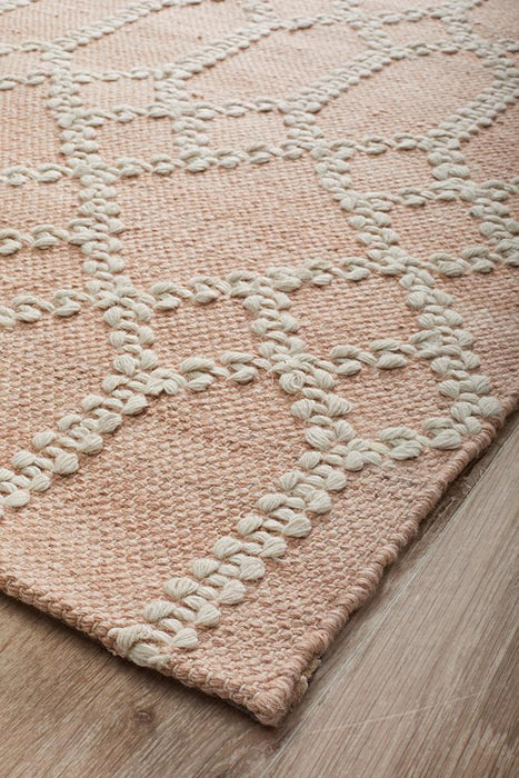 Halol Nude Bohemian Lattice Contemporary Wool Rug, Rugs, Ozark Home 