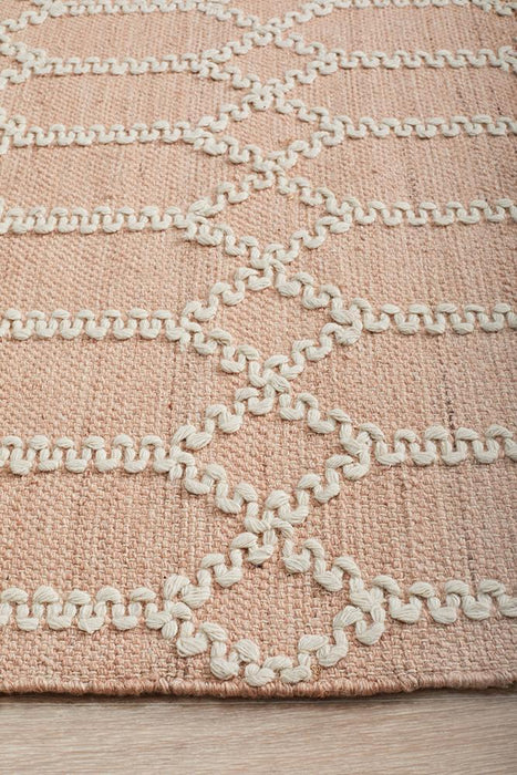 Halol Nude Bohemian Lattice Contemporary Wool Rug, Rugs, Ozark Home 