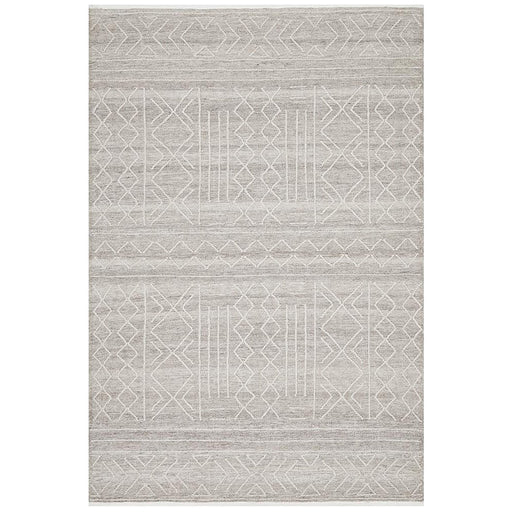 Halol Natural Bohemian Cross Contemporary Wool Rug, Rugs, Ozark Home 